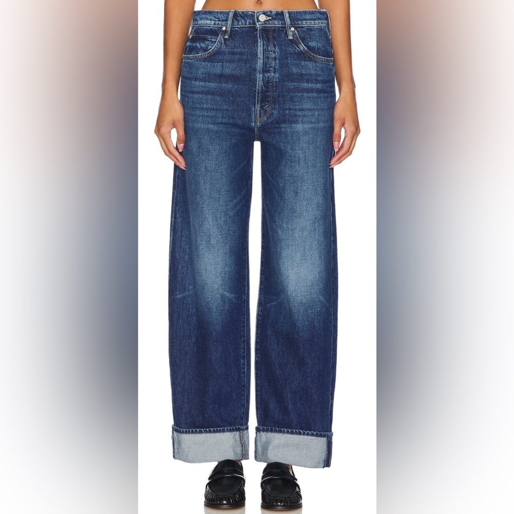 MOTHER The Spitfire Nerdy Cuff Jeans in Did You Bring Me Anything? Size 24